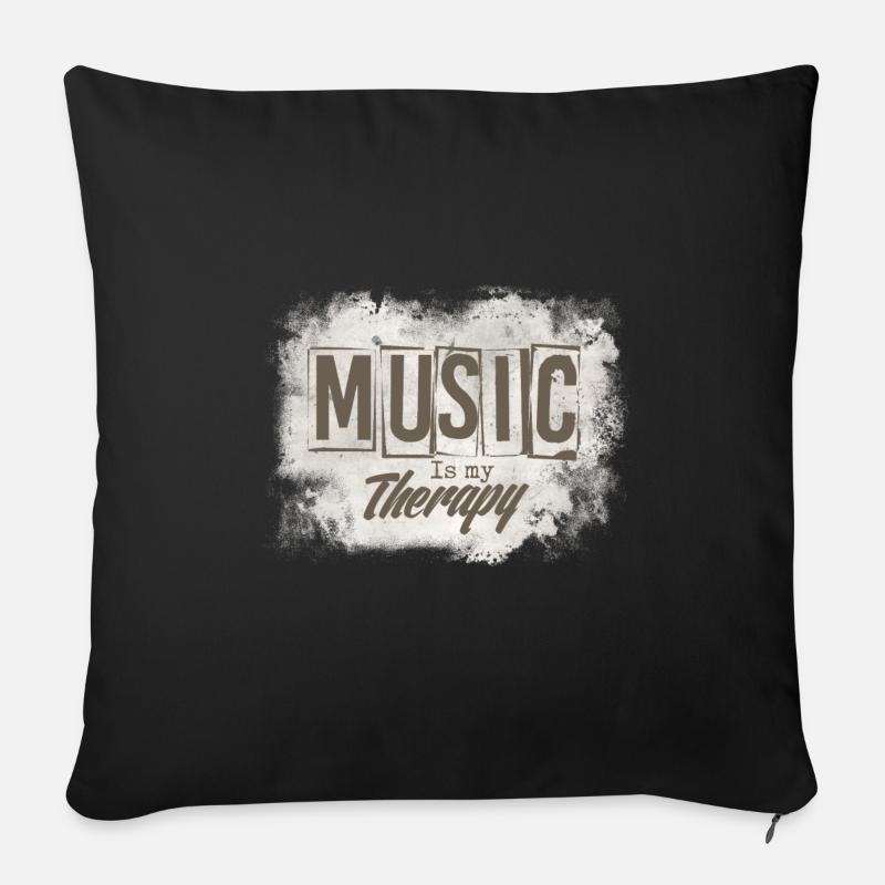 musique - Housse de coussin décorative 45 x 45 cm - noir