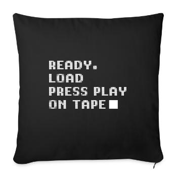 Appuyez sur play on tape - Housse de coussin décorative 45 x 45 cm - noir - Devant