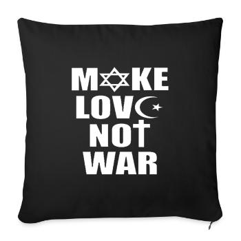 Faire l'amour sans guerre - Housse de coussin décorative 45 x 45 cm - noir - Devant