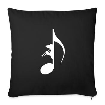Notes de musique de fanfare de trompettes de trompettes - Housse de coussin décorative 45 x 45 cm - noir - Devant