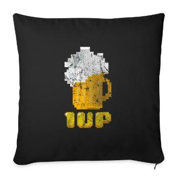 bière - Housse de coussin décorative 45 x 45 cm - noir - Devant