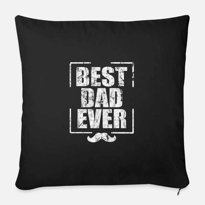 Fête des Pères - Housse de coussin décorative 45 x 45 cm - noir