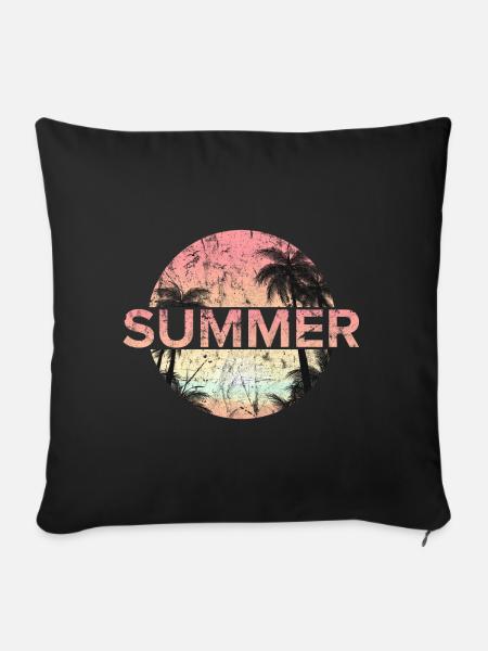 Sommer Strand Meer Geschenkidee - Sofakissenbezug 45 x 45 cm - Schwarz
