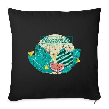 Idée cadeau palmiers tropicaux - Housse de coussin décorative 45 x 45 cm - noir - Devant