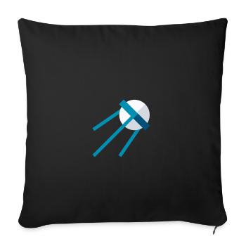 Satellite dans l’espace – Icône bleue de l’espace - Housse de coussin décorative 45 x 45 cm - noir - Devant