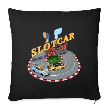 Slotcar Racing - Housse de coussin décorative 45 x 45 cm - noir - Devant