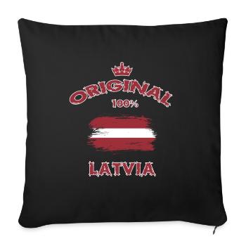 Latvia Original 100% / Gift Latvia Flag - Sofa pillowcase 17,3'' x 17,3'' (45 x 45 cm) - black - Front