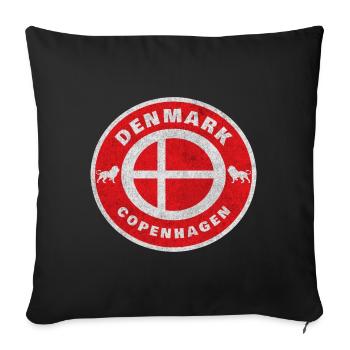 Denmark Copenhagen Vintage / Gift Denmark - Sofa pillowcase 17,3'' x 17,3'' (45 x 45 cm) - black - Front