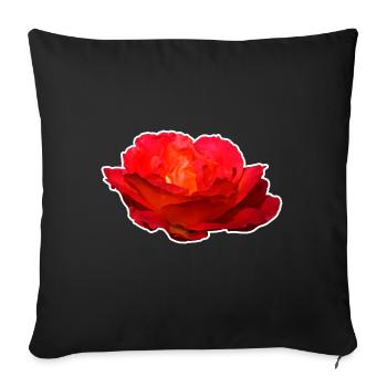 Red rose flower blossom gift - Sofa pillowcase 17,3'' x 17,3'' (45 x 45 cm) - black - Front