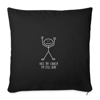sympa essayer cancer cancer humour - Housse de coussin décorative 45 x 45 cm - noir - Devant