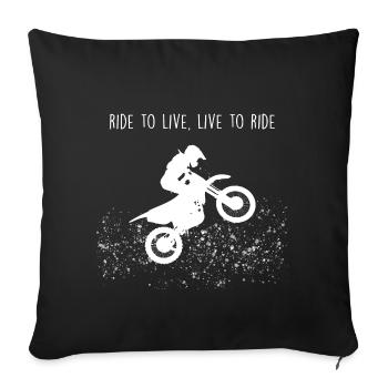 Motocross - Sofa pillowcase 17,3'' x 17,3'' (45 x 45 cm) - black - Front