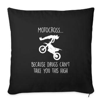Motocross - Sofa pillowcase 17,3'' x 17,3'' (45 x 45 cm) - black - Front