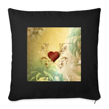 Wonderful decorative heart - Sofa pillowcase 17,3'' x 17,3'' (45 x 45 cm) - black - Front