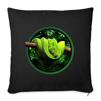 Green Tree Python Reptile Keeper Chondro Fan - Sofa pillowcase 17,3'' x 17,3'' (45 x 45 cm) - black - Front