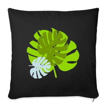 leaves - Sofa pillowcase 17,3'' x 17,3'' (45 x 45 cm) - black - Front