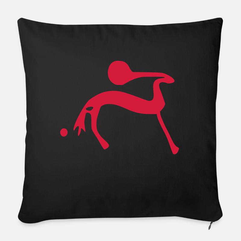petroglyphe Sonnenpferd von Balken - Sofakissenbezug 45 x 45 cm - Schwarz