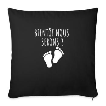 Soon we will be 3 - Sofa pillowcase 17,3'' x 17,3'' (45 x 45 cm) - black - Front