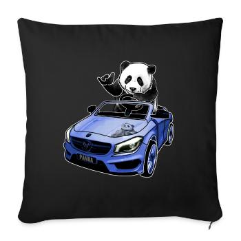 panda im auto geschenkidee - Sofakissenbezug 45 x 45 cm - Schwarz - Vorne