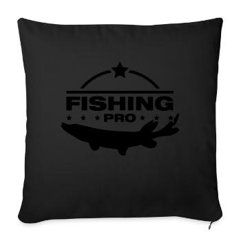 fishing_pro_design_qu1 - Sofa pillowcase 17,3'' x 17,3'' (45 x 45 cm) - black - Front