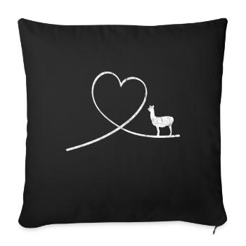 Lama Alpagas animaux Animaux De Maison Cadeau Idée cadeau - Housse de coussin décorative 45 x 45 cm - noir - Devant