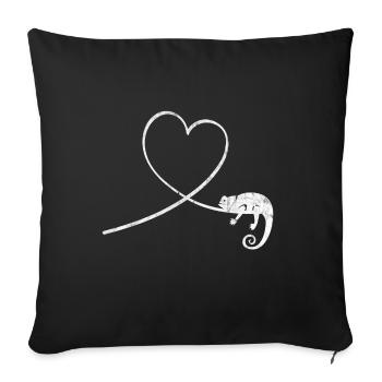 Caméléon reptile terrarium animal de compagnie cadeau - Housse de coussin décorative 45 x 45 cm - noir - Devant