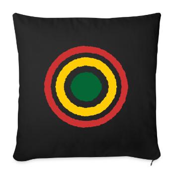 Conception abstraite de cercle Reggae concentrique - Housse de coussin décorative 45 x 45 cm - noir - Devant