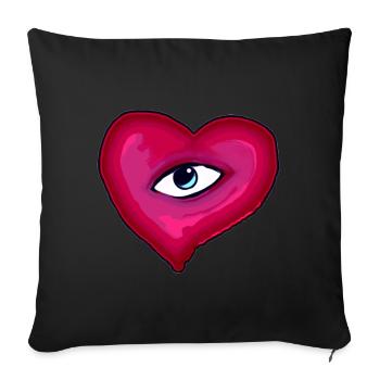 Voir avec le cœur - Housse de coussin décorative 45 x 45 cm - noir - Devant