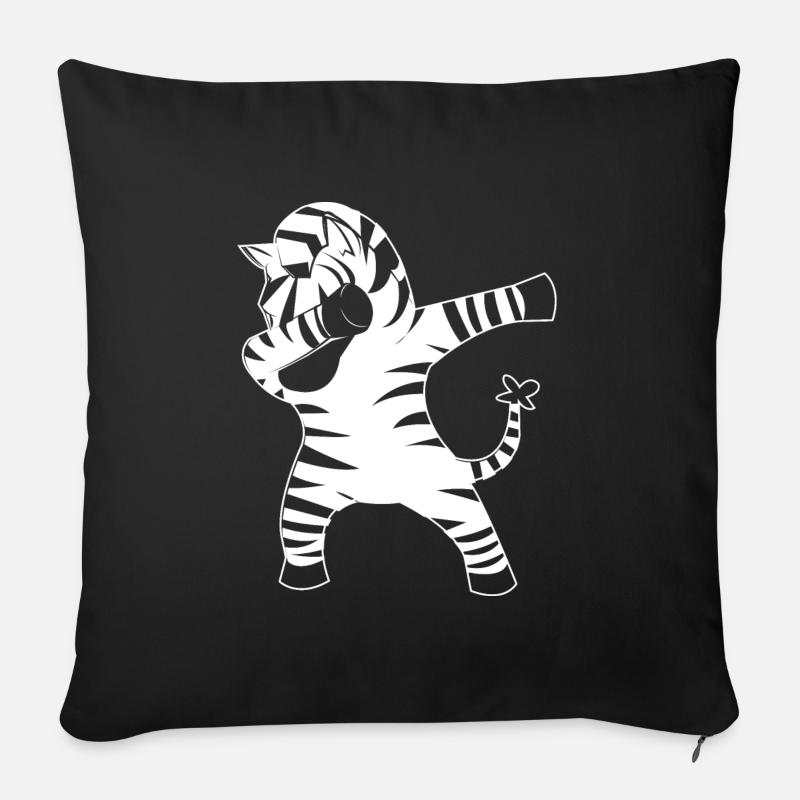 Dabbing Zebra Dab - Sofakissenbezug 45 x 45 cm - Schwarz