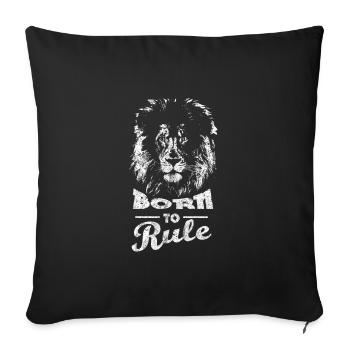 Lion saying - Sofa pillowcase 17,3'' x 17,3'' (45 x 45 cm) - black - Front