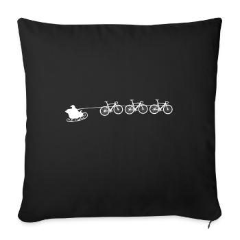Christmas sled bike - Sofa pillowcase 17,3'' x 17,3'' (45 x 45 cm) - black - Front