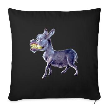 Donkey Morgenstund - Sofa pillowcase 17,3'' x 17,3'' (45 x 45 cm) - black - Front