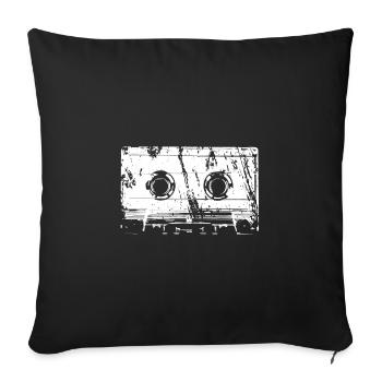 Music cassette - Sofa pillowcase 17,3'' x 17,3'' (45 x 45 cm) - black - Front