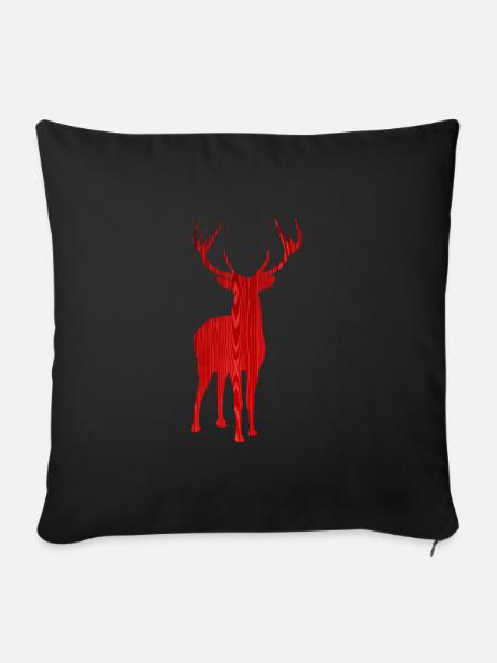 Rentier Weihnachtlich - Sofakissenbezug 45 x 45 cm - Schwarz