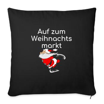 En route pour l’équipe de punch du marché de Noël - Housse de coussin décorative 45 x 45 cm - noir - Devant