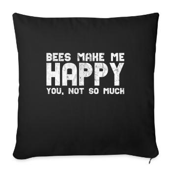 Biene Imker Bienen - Sofakissenbezug 45 x 45 cm - Schwarz - Vorne