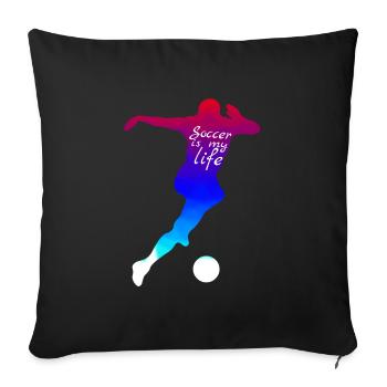 Footballer soccer player - Sofa pillowcase 17,3'' x 17,3'' (45 x 45 cm) - black - Front