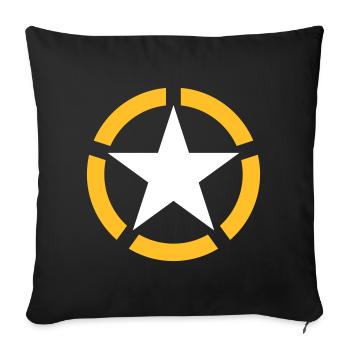 AVM STAR WHITE YELLOW 5 CUT v002 - Sofa pillowcase 17,3'' x 17,3'' (45 x 45 cm) - black - Front