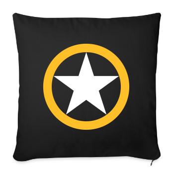 AVM STAR WHITE YELLOW NO CUT v002 - Sofa pillowcase 17,3'' x 17,3'' (45 x 45 cm) - black - Front