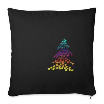 Regenbogen Neon-Weihnachtsbaum – Dots & Lights - Sofakissenbezug 45 x 45 cm - Schwarz - Vorne