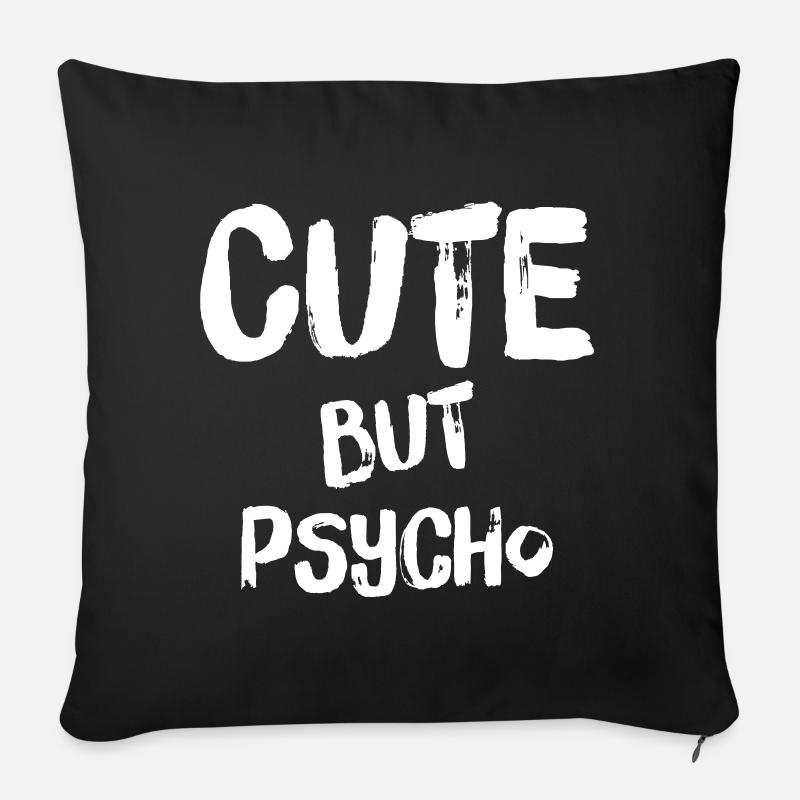 CUTE BUT PSYCHO - Sofakissenbezug 45 x 45 cm - Schwarz