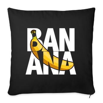banane - Housse de coussin décorative 45 x 45 cm - noir - Devant