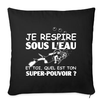 Super-Pouvoir Plongeuse - Housse de coussin décorative 45 x 45 cm - noir - Devant