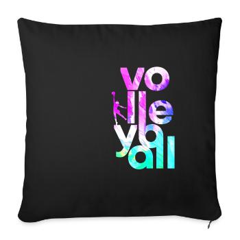 volleyball - Sofa pillowcase 17,3'' x 17,3'' (45 x 45 cm) - black - Front