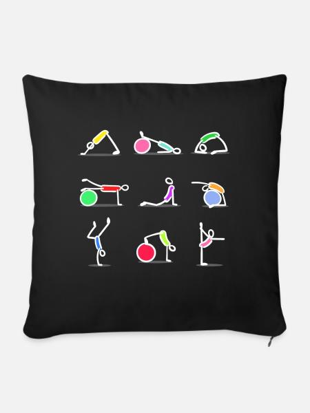 Pilates Übung Training Fitness Workout Cardio - Sofakissenbezug 45 x 45 cm - Schwarz