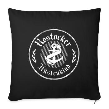 Rostocker Küstenkind - Sofakissenbezug 45 x 45 cm - Schwarz - Vorne