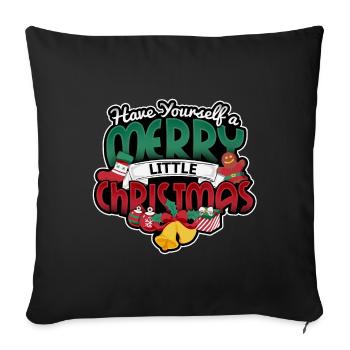 Joyeux Noël Ho Ho Ho Père Noël - Housse de coussin décorative 45 x 45 cm - noir - Devant