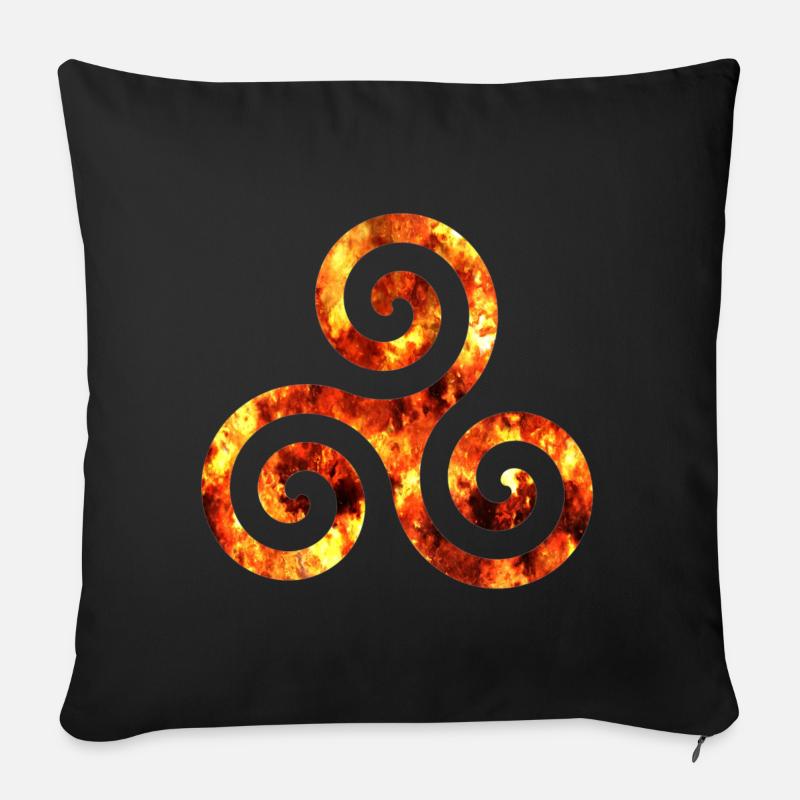 keltisches symbol 1 feuer - Sofakissenbezug 45 x 45 cm - Schwarz