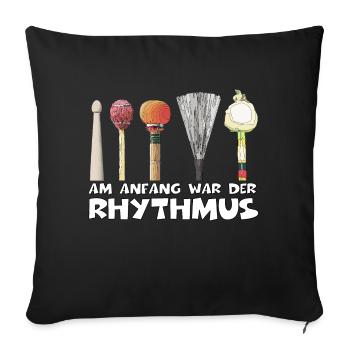 Rhythm music - Sofa pillowcase 17,3'' x 17,3'' (45 x 45 cm) - black - Front