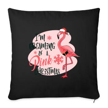 in the dreaming of a pink christmas - Sofa pillowcase 17,3'' x 17,3'' (45 x 45 cm) - black - Front