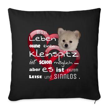 Kleinspitz Shirt - Spruchshirt Kleinspitz - Sofa pillowcase 17,3'' x 17,3'' (45 x 45 cm) - black - Front